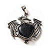 Synthetic Blue Goldstone Heart Pendants KK-K331-01AS-19-2