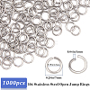 SOFPLATE 304 1000pcs Stainless Steel Open Jump Rings STAS-SP0001-71D-2