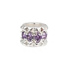 Column Rack Plating Brass Cubic Zirconia European Beads KK-L236-08S-1