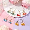 4 Pairs 4 Styles Natural Mixed Stone Bead Cherry Dangle Earrings EJEW-TA00582-2