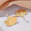 Ion Plating(IP) 304 Stainless Steel Ginkgo Leaf Dangle Earrings for Women EJEW-K243-03G-2