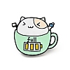 Coffee Cup Cat Enamel Pin JEWB-H009-01EB-03-1