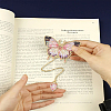 2Pcs 2 Styles Butterfly Alloy Enamel Charms Bookmarks with Chain AJEW-LP0004-24A-3