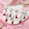 Natural Rose Quartz & Red Jasper Chips Pendant Decoration HJEW-JM02100-05-2