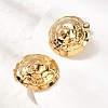 304 Stainless Steel Hammered Textured Flat Round Stud Earrings EJEW-K268-50G-3