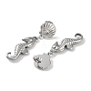 Texture Sea Horse 304 Stainless Steel Dangle Earrings EJEW-L283-024P-2