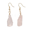 Natural Rose Quartz Irregular Nuggets Dangle Earrings EJEW-JE05018-02-2