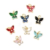 Rack Plating Brass Micro Pave Cubic Zirconia Charms ZIRC-I059-14G-1