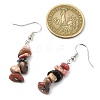 Natural Rose Quartz & Pink Opal &  Rhodonite Chip Dangle Earrings Set for Women EJEW-JE06245-03-3