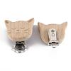 Beech Wood Kitten Baby Pacifier Holder Clips WOOD-T015-25-2