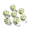 St. Patrick's Day Series Printed Schima Wood European Beads WOOD-V002-01B-1