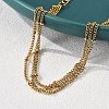 304 Stainless Steel Multi-strand Bracelets BJEW-Q051-02G-B-4