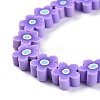 Handmade Flower Printed Polymer Clay Beads Strands X-CLAY-M003-07D-3