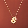 Brass Micro Pave Clear Cubic Zirconia Initial Pendant Necklaces for Women FS-WGDC51D-19-1