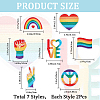 Gorgecraft 14Pcs 7 Style Rainbow/Pride Flag Theme Computerized Embroidery Cloth Iron On Patches PATC-GF0001-18-2