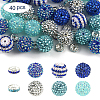 24Pcs 6 Styles Resin Rhinestone Graduated Beads RESI-YW0006-33-1