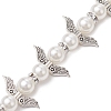 Alloy & ABS Plastic Imitation Pearl Round Beaded Link Chains AJEW-JF02923-4