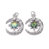 Brass Micro Pave Clear Cubic Zirconia Glass Pendants LS-ZIRC-C024-06P-04-1