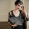 1Pc Plastic & Cloth Fans AJEW-SP0003-76-6
