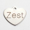 Non-Tarnish 201 Stainless Steel Heart Pendants STAS-L165-C18-1