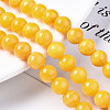 Natural Dyed Yellow Jade Gemstone Bead Strands G-R271-8mm-Y07-4