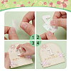 Flower Wood Baby Monthly Milestone Cards with Glue Points DIY-WH0569-42-3