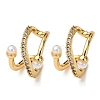 Brass Micro Pave Clear Cubic Zirconia C-Shaped Cuff Earrings EJEW-D328-08G-4