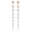 Shell Pearl Tassel Stud Earrings for Women EJEW-JE06195-01-1