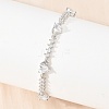 Brass Pave Cubic Zirconia Heart Link Chain Bracelets for Women KK-CBA68DA-10P-01-3