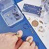 DIY Heart & Leaf & Moon Stainless Steel Charms Cuff Ring Making Kit DIY-SC0026-11G-3