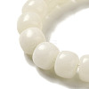 Round Natural White Jade Stretch Bracelets BJEW-B080-34A-3
