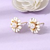 Brass Enamel Stud Earrings KK-CBA8324-27G-04-1