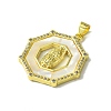 Real 18K Gold Plated Brass Micro Pave Cubic Zirconia Pendants KK-H472-14G-14-2