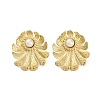 304 Stainless Steel Flower Stud Earrings EJEW-K296-05G-2