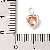 925 Sterling Silver Cubic Zirconia Heart Charms with Jump Rings FIND-U013-10S-04-3