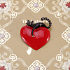 Heart with Cat Enamel Pin HEAR-PW0001-049B-1
