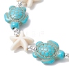 Synthetic Turquoise Beaded Stretch Bracelets for Men Women BJEW-JB11760-01-3