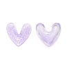 3D Heart with Glitter Powder Resin Cabochons MRMJ-TAC0004-26A-1