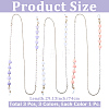 3Pcs 3 Colors Iron & Resin Heart Eyeglasses Chains AJEW-CN0007-85-2