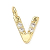 Brass Micro Pave Clear Cubic Zirconia Pendants KK-I476-01G-V-1