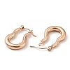 Ion Plating(IP) 304 Stainless Steel Twist Oval Hoop Earrings for Women EJEW-G293-07RG-2