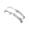 304 Stainless Steel Paperclip & Figaro Chain Bracelets for Women BJEW-JB12445-04-5