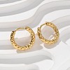 Ion Plating(IP) 304 Stainless Steel Grooved Hoop Earrings EJEW-M218-01A-G-1
