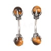 316 Stainless Steel Dragon Claw with Natural Stone Ball Curved Barbell Belly Rings AJEW-C044-06AS-01-4