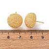 Brass Textured Stud Earrings EJEW-A143-02C-G-5