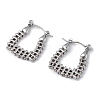 Non-Tarnish 304 Stainless Steel Rectangle Hoop Earrings for Women EJEW-I284-03P-1