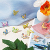 Gorgecraft 10Pcs 10 Style Flower Butterfly Enamel Pin JEWB-GF0001-28-6