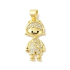 Rack Plating Brass Cubic Zirconia Pendants KK-S380-30G-04-1