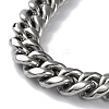 304 Stainless Steel Diamond Cut Cuban Link Chain Necklace with Cubic Zirconia Clasps NJEW-P288-10P-3