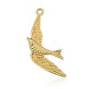 Nickel Free & Lead Free Golden Plated Alloy Bird Pendants PALLOY-J169-35G-NR-1